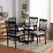 Baxton Studio Valerie Grey Upholstered and Dark Brown Wood 5-Piece Dining Set 172-9730-10898 - alternate 4